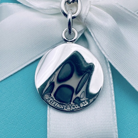 RARE Tiffany & Co. Blue Enamel Wavy Notes Charm Keychain in Sterling Silver - Picture 6 of 10